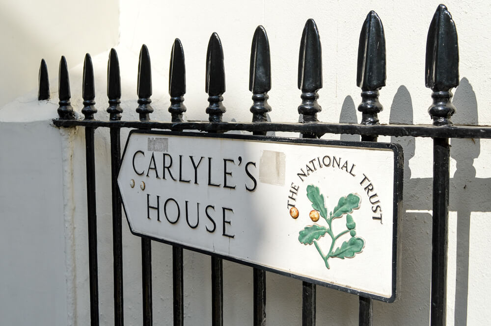 SIgn for Carlyle's House, Chelsea, London